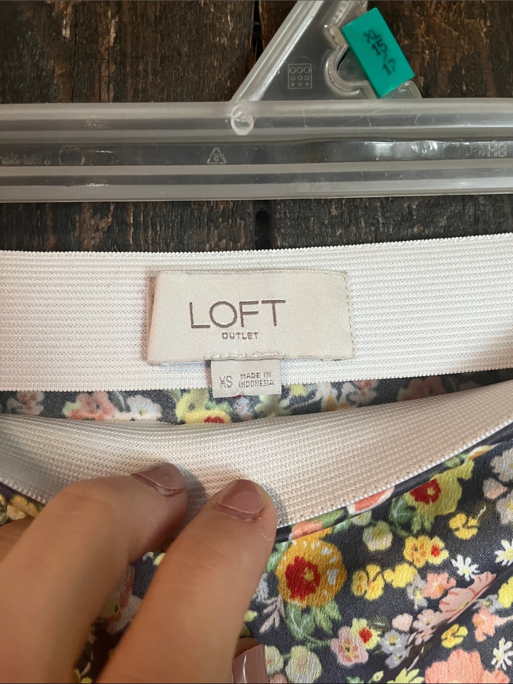 LOFT Navy A-Line Skirt with Multicolor Floral Print - Picture 2 of 9